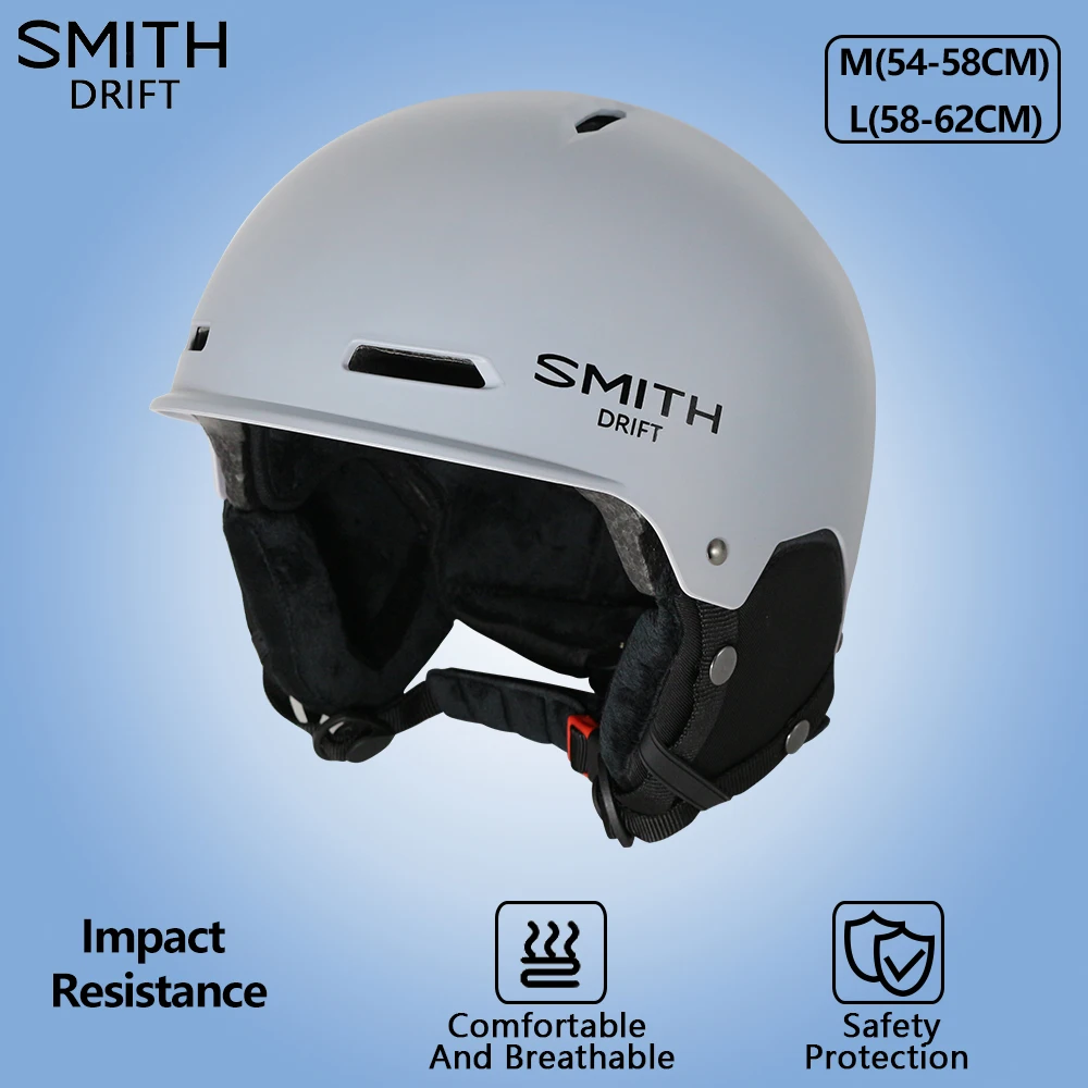 خوذة تزلج SMITH DRIFT خفيفة الوزن ومقاومة للصدمات في الشتاء على الجليد والتزلج على الجليد للرجال والنساء المراهقين والأطفال والكبار والرياضات الخارجية