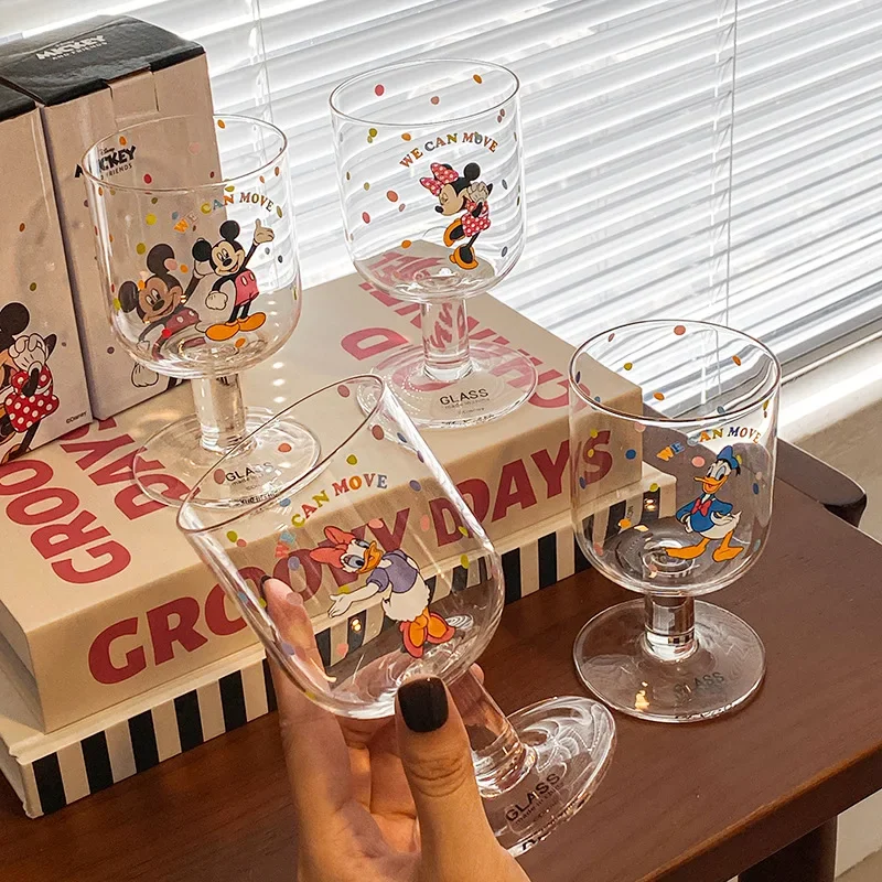Стеклянная чашка Диснея, милый мультяшный Микки и Минни Маус, Дейзи, Дональд Дак, стеклянный кубок, кавайная стеклянная хрустальная чашка, чашка для молочного сока Стеклянная чашка Диснея, милый мультяшный Микки и Минни Маус, Дейзи, Дональд Дак, стеклянный кубок, кавайная стеклянная хрустальная чашка, чашка для молочного сока