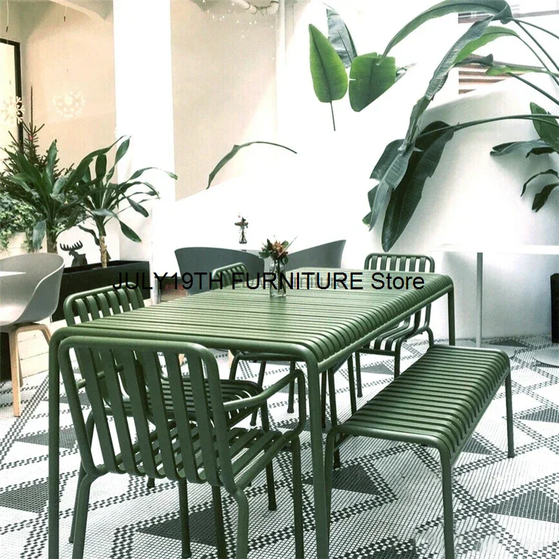 

Modern Minimalist Leisure Courtyard Outdoor Tables and Chairs Wrought Iron Color Outdoor Table and Chair Set Combination B