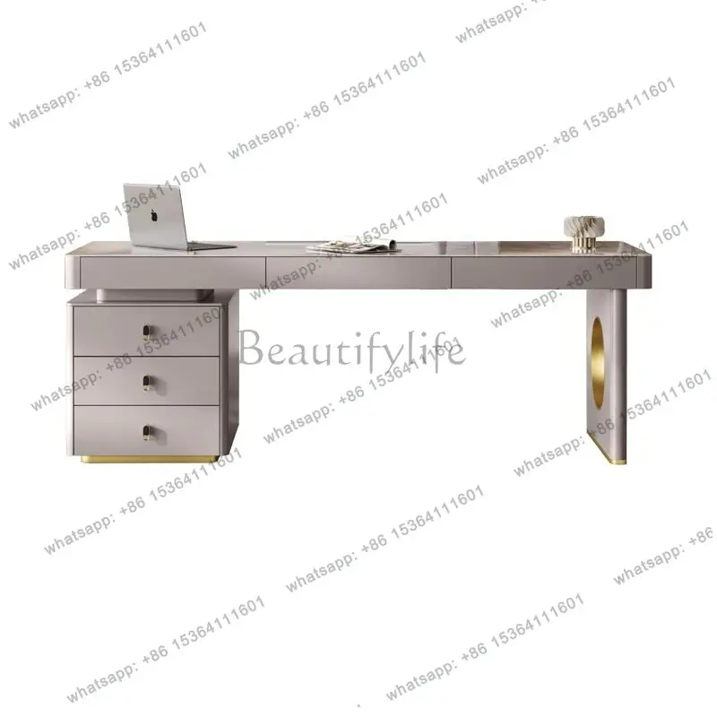 

Modern simple rock slab desk light luxury desk home writing desk