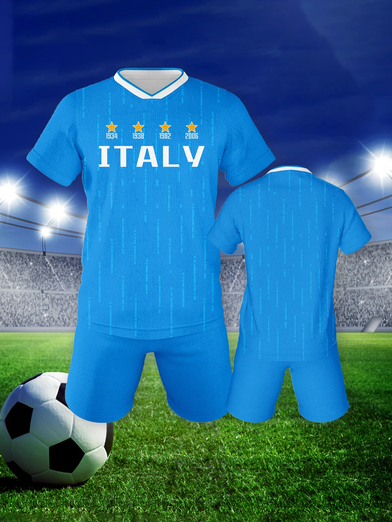 Italy Soccer Jerseys Quick Dry Kids Football Team Training Shirt Quick Dry Soccer Uniform Sports Fans Gift for Boys & Girls