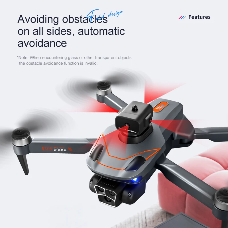 S115 Drone Brushless Motor with 4k HD Camera Aerial Photography Obstacle Avoidance Quadcopter Optical Flow Positioning RC UAV