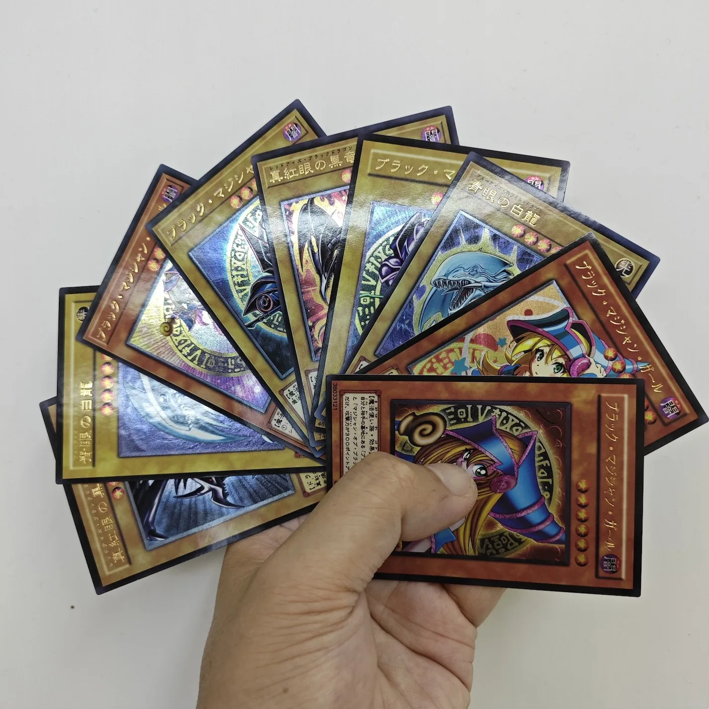 9Pcs/set DIY Yu-Gi-Oh Japanese Version Holographic Partial Coarse Flash Red-Eyes B. Dragon Dark Magician Girl Collection Wave 2