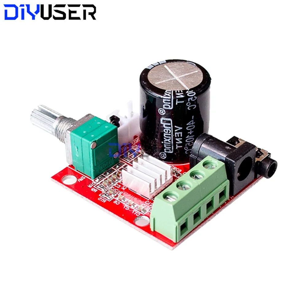 12V Mini Class D Amplifier Board PAM8610 2x7W RMS Stereo Power Audio Amp for Car Home PC Speaker