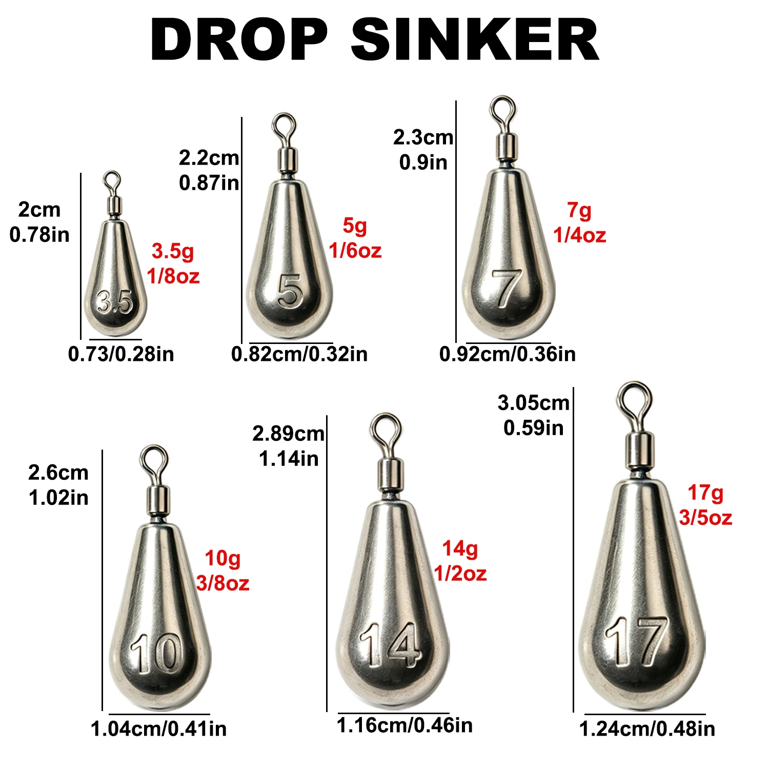 10-40개입 컬럼형 낚시 추(웨이트) 3.5-10g - Fishing Lure Box 리뷰 및 가격