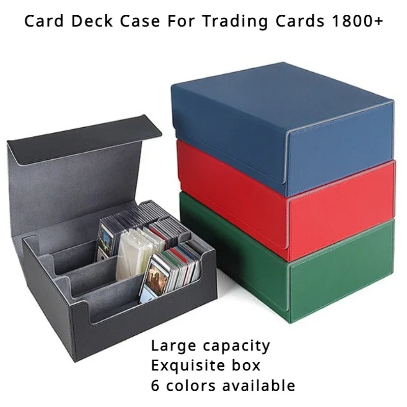 

Storage Box For 1800+ Trading Cards PU Leather Commander Card Deck Case Magnetic Closure Card Holder Fits for Magic Game Cards