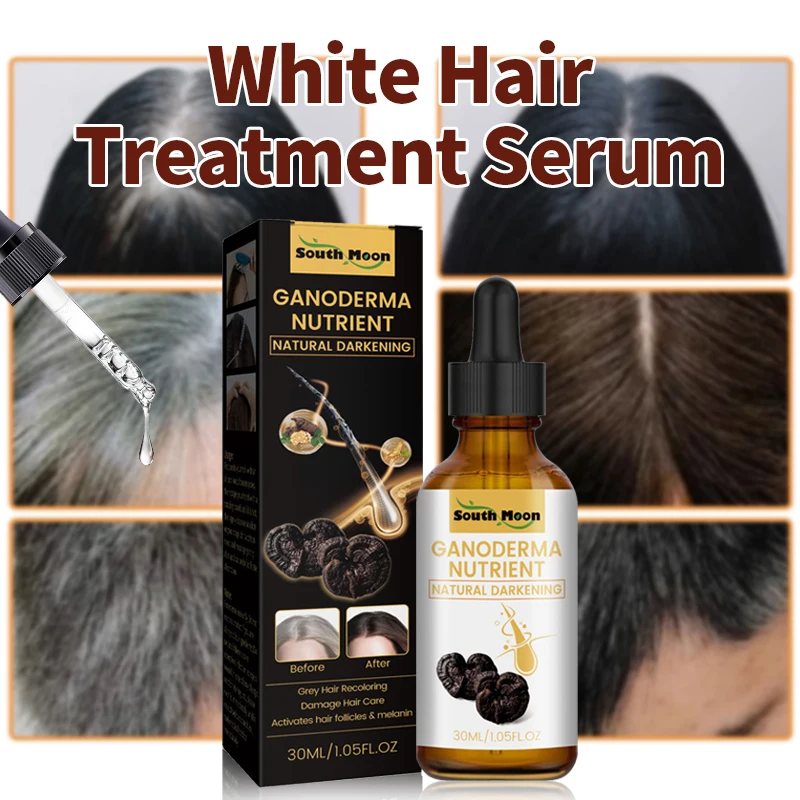 

Gray White Hair Treatment Serum Liquid Hairs Darkening Reduce White Hair Nourish Damage Scalp Anti Loss Herbal Blacken Hair Care