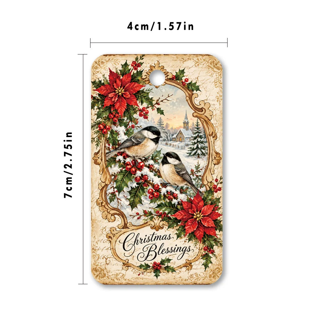 40pcs, Gift Tags, Vintage Victorian Angel Xmas, Hanging Paper Labels for Gift Wrapping, Holiday Party Decor with String