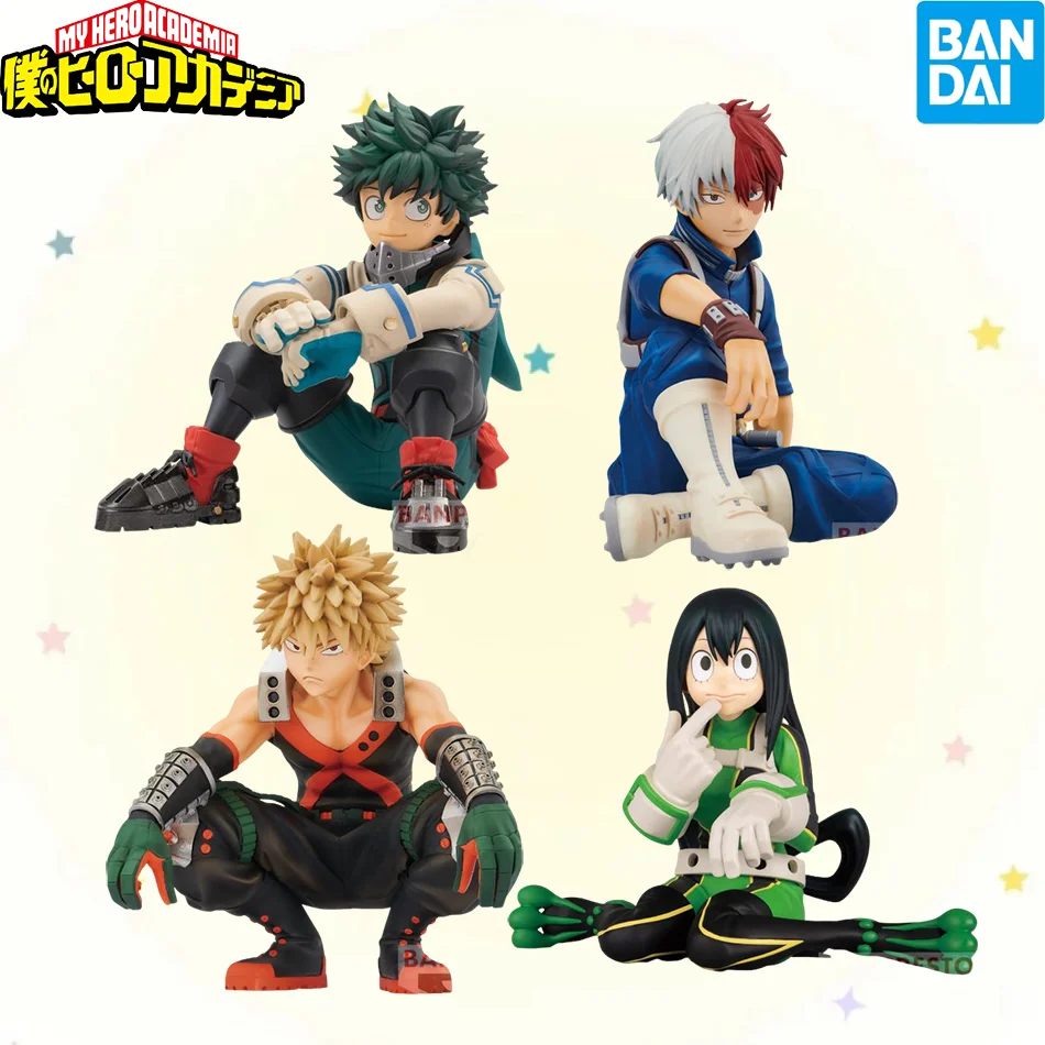 4 Figuras de Acción de My Hero Academia: Midoriya Izuku/Bakugou Katsuki/Todoroki Shoto/Asui Tsuyu, Figuras de PVC Coleccionables