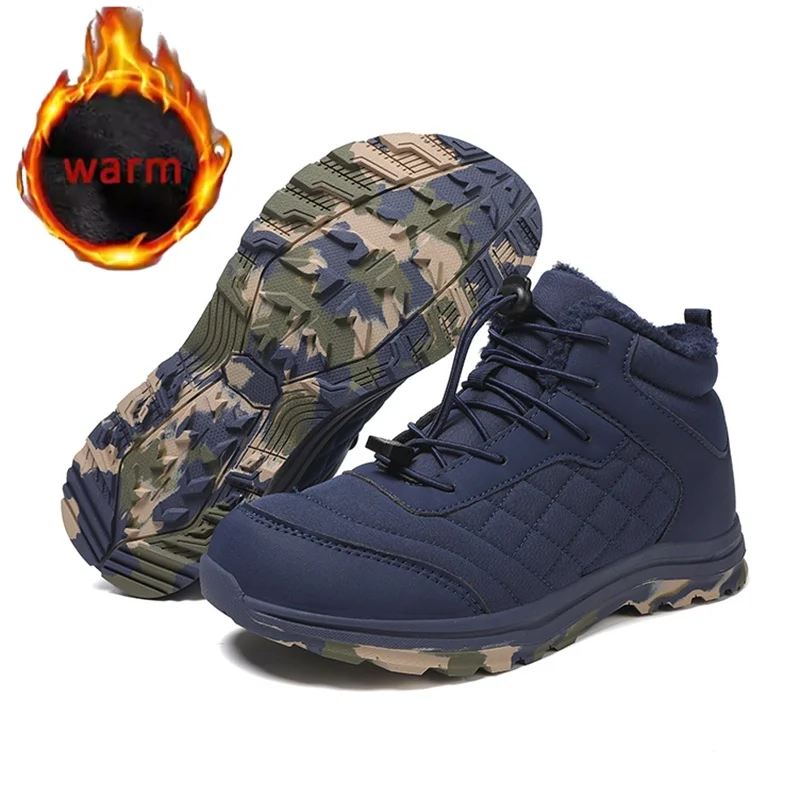 

Зимние мужские и женские непромокаемые ботинки, повседневная обувь для снега босиком, уличная теплая рабочая обувь, треккинговая обувь для скалолазания, нескользящая плюшевая теплая обувь