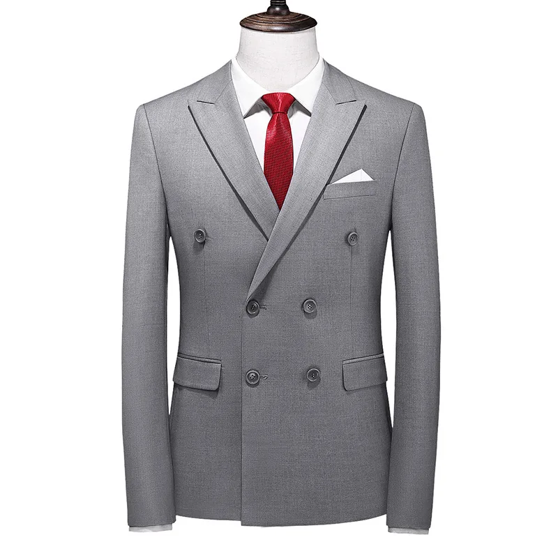 

Fashion Men Double Breasted Tuxedo Business Suit Male Slim Fit Korean Casual Clothing Men's Casual Jacket Blazers Jacket