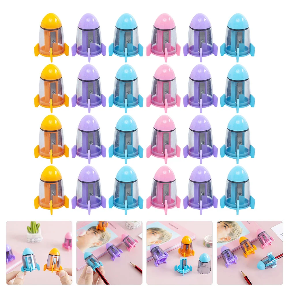 

Sharpener Rocket Hand Held Pencil Portable Colorful Sharpeners Pencils Office