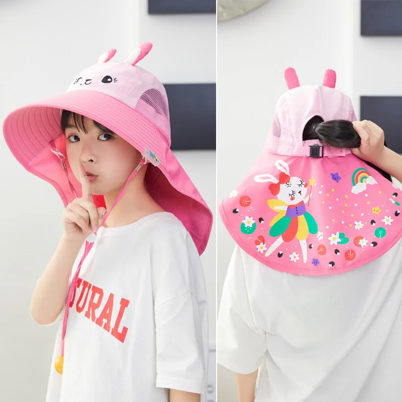 Wide Brim Children Sun Hat Kids Panama Cap Summer Beach Girls Travel Outdoor Fashion Cute Dinosaur Boy Fisherman\'s Hat