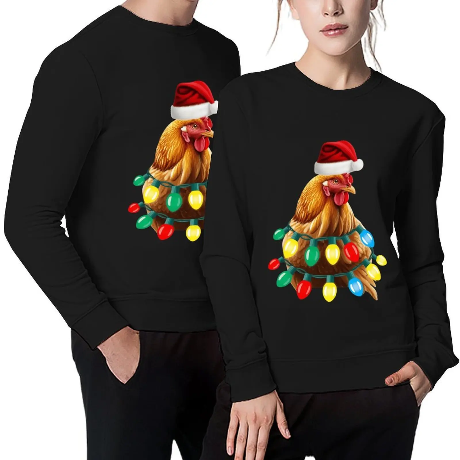 

Santa Funny Xmas Tree Chicken - Hilarious Christmas Pullover anime clothes winter clothes tracksuit men men's sweatshirts