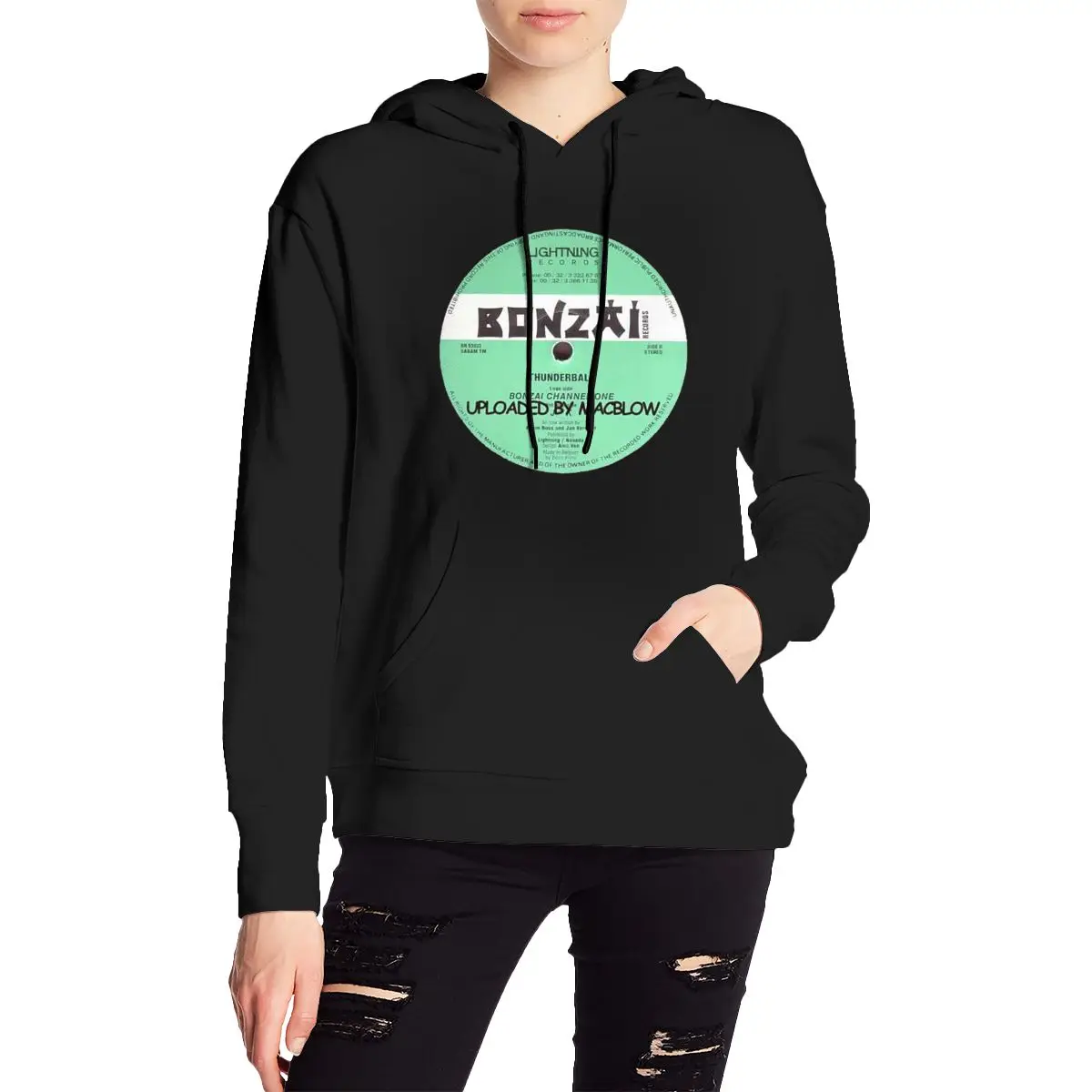 

Толстовка с капюшоном Bonzai Records, пуловер в стиле Харадзюку, осень-зима, мужские и женские толстовки для пар, топы с длинными рукавами