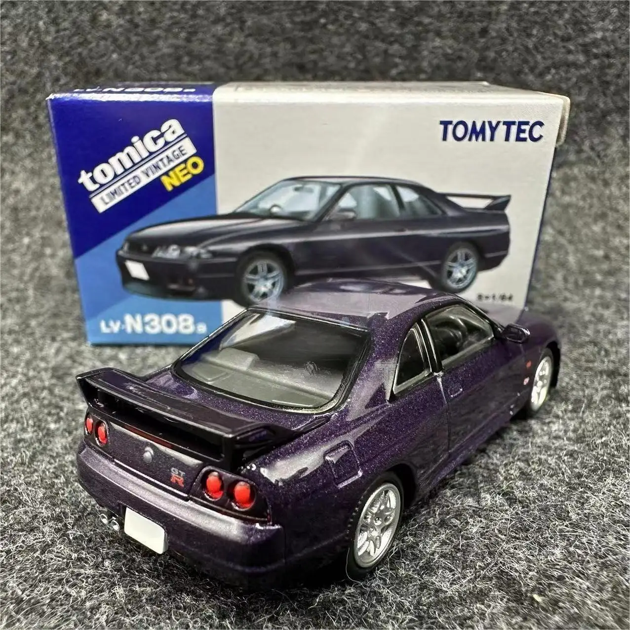 2403 Tomytec Tomica TLV 1/64 LV-N308a Nissan Skyline GT-R R33 Purple Die-cast alloy car model collection display gift