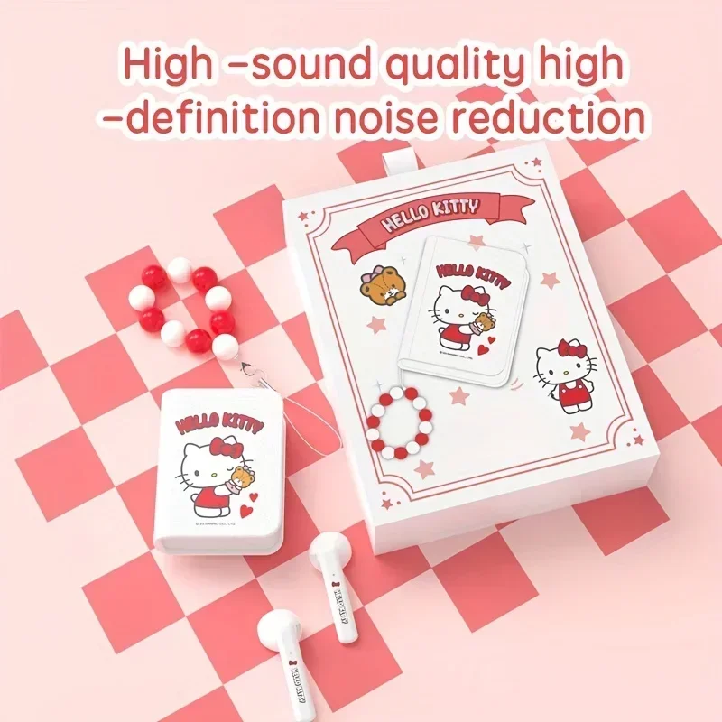 Hello Kitty Bluetooth Earbuds Sanrio Wireless Book Earphones Kuromi Cinnamoroll Sport Noise Reduction Touch Control Headphones