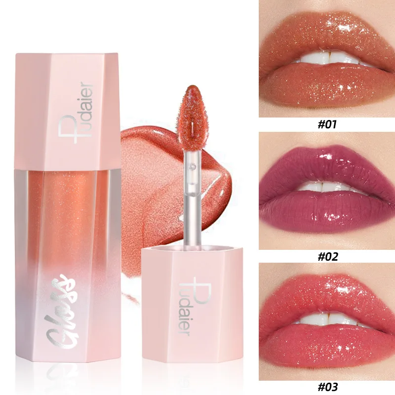 8 Colors Shimmer Liquid Lip Gloss Non-stick Cup Long Lasting Lip Tint Lip Glaze