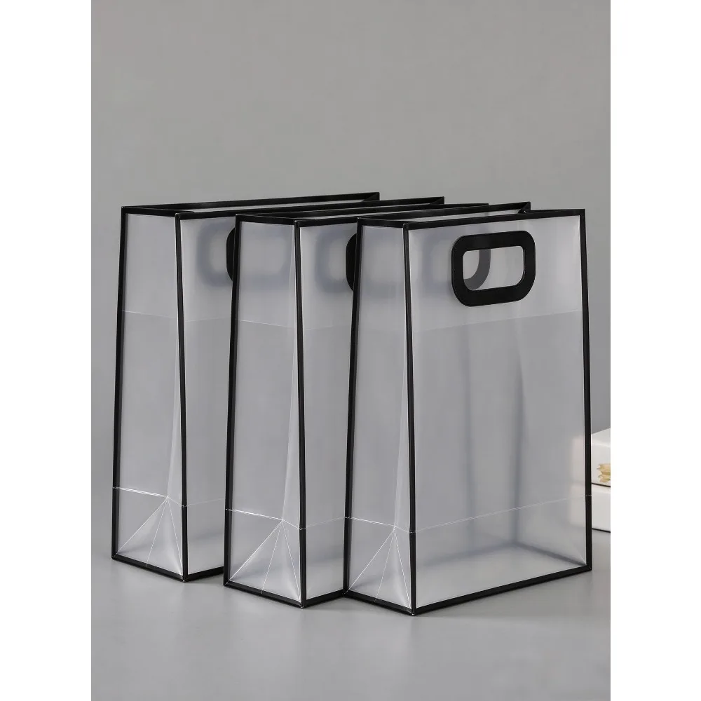 Transparent PP plastic tote bag, frosted PVC gift bag, crystal‑clear candy & wedding favor bag, shopping bag