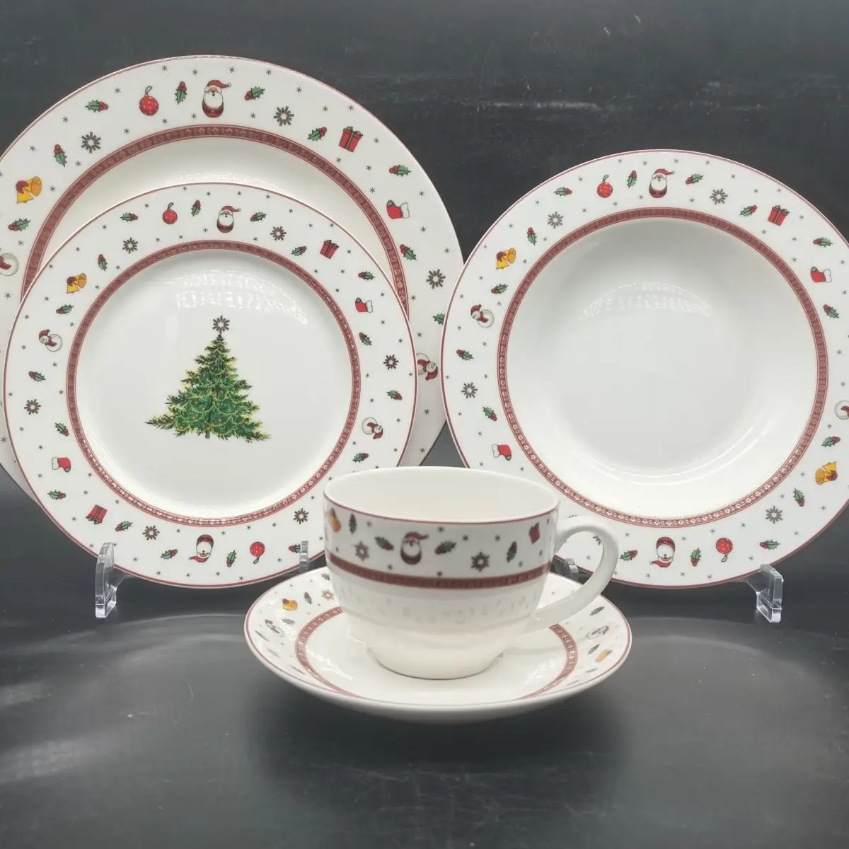 

Christmas series ceramic tableware steak dessert soup coffee cups and plates cutlery