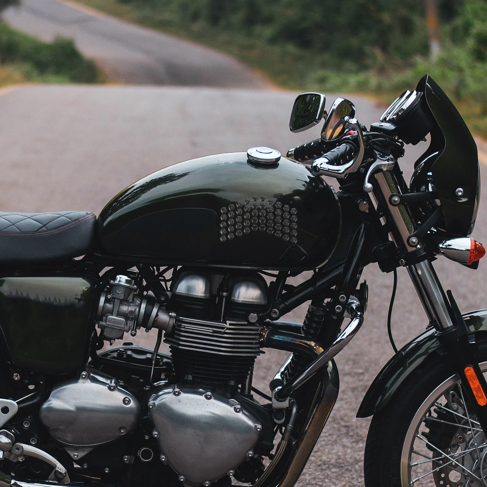 

1 Sheet Motorcycle Protection Sticker 3D Hexagonal Anti-Scratch Decal Impact Resistant for Electric Scooters Scooter Accessories