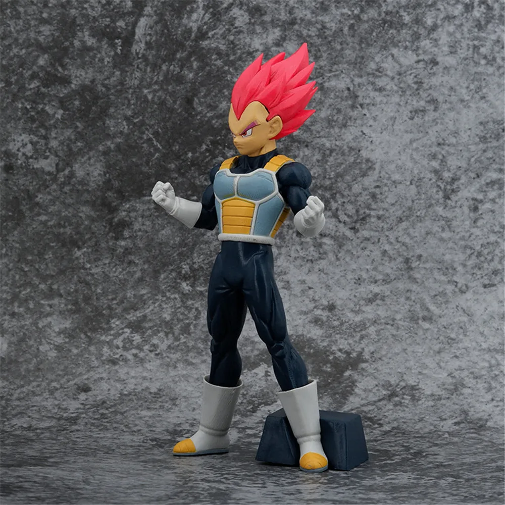 23cm Anime Dragon Ball Z Super Saiyan Vegeta Red Hair Ver. PVC Action Figure Statue Collection Game Model Toys Doll Gifts