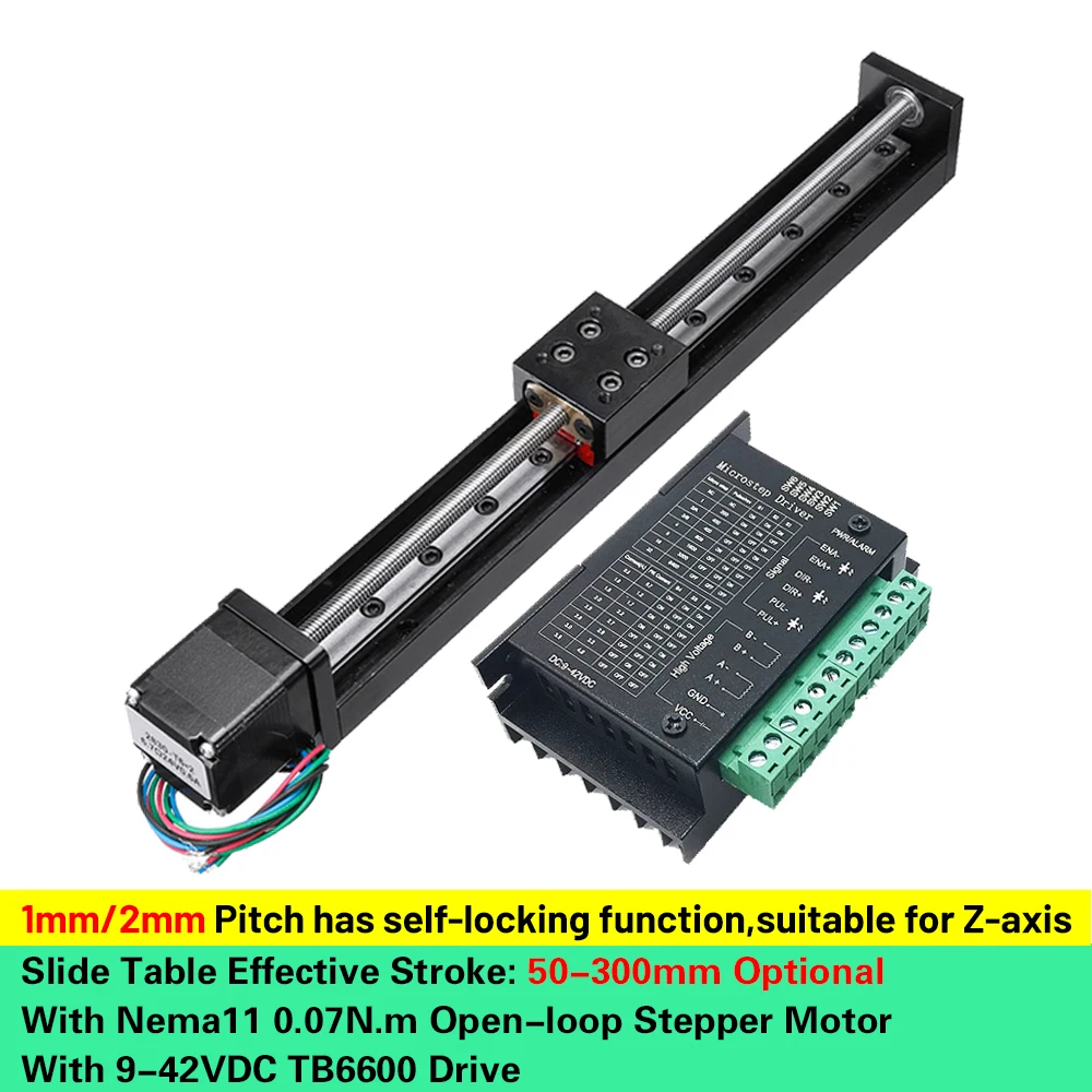 T-type CNC Sliding Table Rail Linear Stage Transport Guide Platform Stepper Motor Drive Kit Mini Slide Table XYZ Axis Table