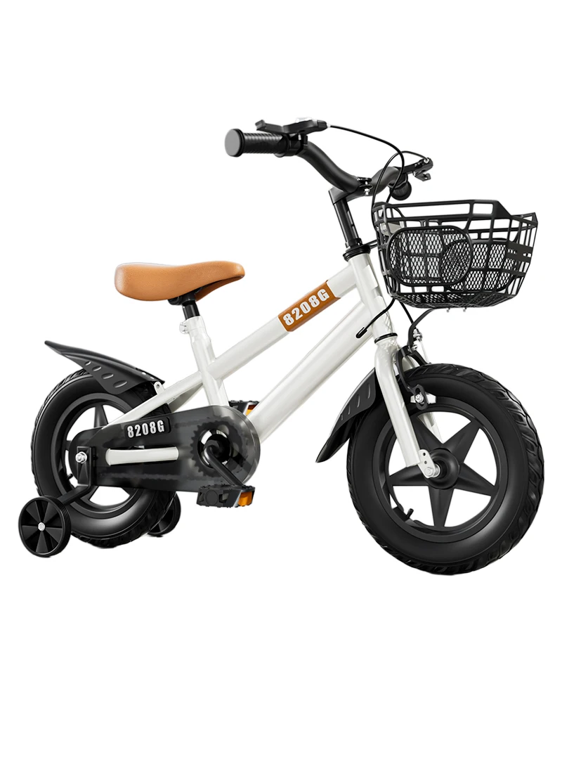 Children's Bicycles High Carbon Steel Frame, Wear-resistant Tires, Adjustable Seat, Smooth Bearings, Safe and Stable