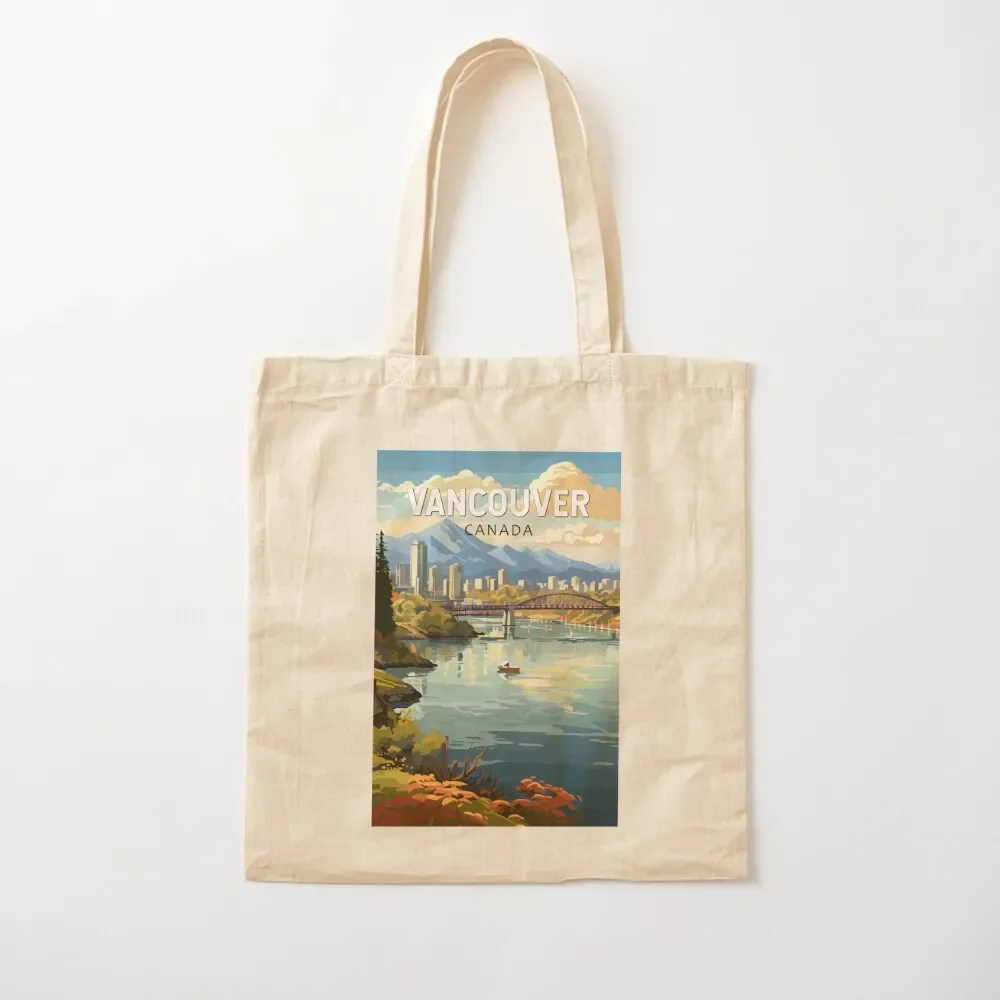 

Vancouver Canada Travel Art Vintage Tote Bag canvas tote bags Women's beach bags Tote Bag