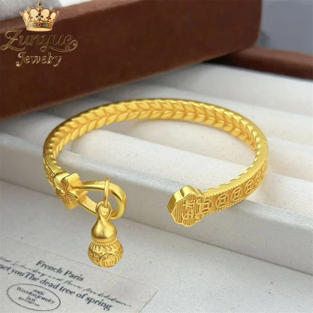 

High-End Sand Gold Peace And Joy Gourd Bracelet Luxury Quality Jewelry Best Selling Fashion Jewelry Exquisite Charms Popular