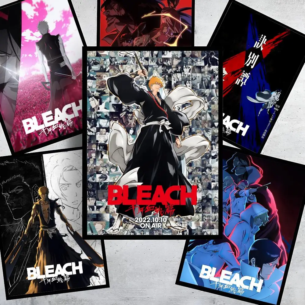 

B-Bleach Anime Poster Stickers HD Painting Self-Adhesive Art for Bedroom Living Room Home Decor Modern Wall Decals Gift