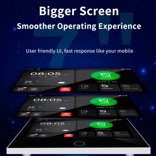 Imagen 2 del producto KERUI 4G/WiFi GSM alarma de casa con Panel de pantalla táctil grande IPS de 7 pulgadas Tuya sistema de alarma de seguridad inalámbrico inteligente antirrobo Alexa