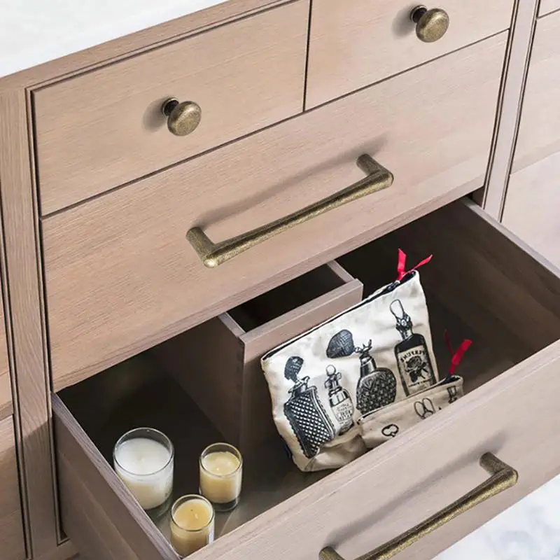 Antiker Bronze-Schubladengriff, Rostfreier Retro-Aluminiumgriff für Schrank, Kleiderschrank, Aufbewahrungstür, Schlafzimmermöbel-Upgrade – Detail 7