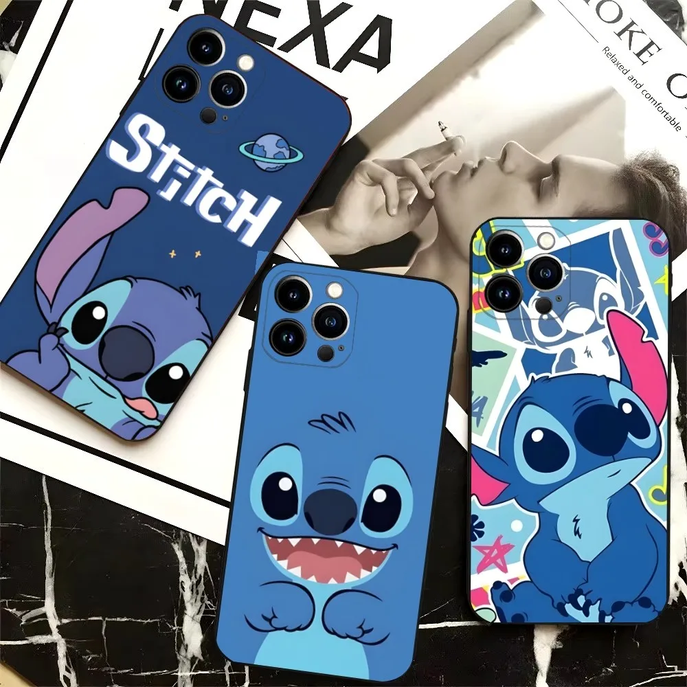 Cute S-StitchS Blue Phone Case For iPhone 16,15,14,13,12,Pro,Max,11,7,8,Plus,XR,XS Max Shockproof Silicone Soft Shell