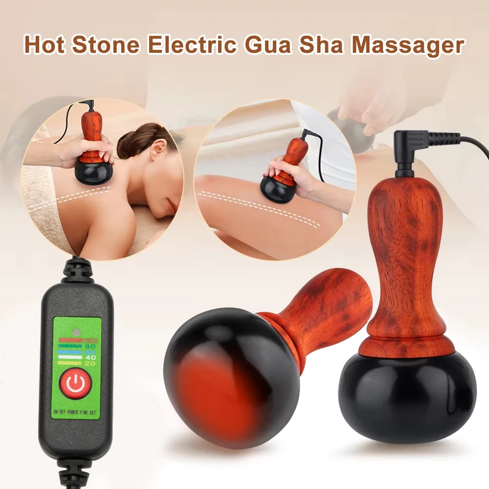

Electric Gua Sha Massager Natural Bianstone GuaSha Scraping Back Neck Face Abdomen Relax Muscles Massage Skin Lift Care Spa