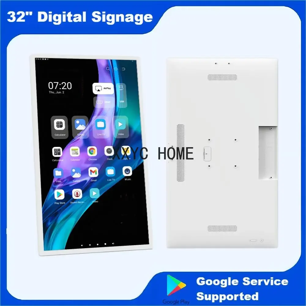 

Fhd 32-дюймовый планшет Android 12 с 8 ядрами 1920*1080P Landschap и Portretscherm Muurbevestiging Wit & Zwarte Kleur Hdmi In Monitor