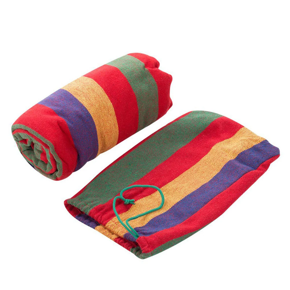 

Camping Hammock Outdoor Swing Hanging Bed Fashion Canvas Heavy Duty Portable Lightweight rainbow design sleeping bed for travel