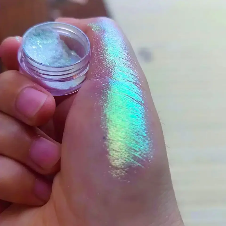 Polvo de espejo holográfico camaleón 35 colores, 1-2g, polvo mágico para frotar uñas, decoración navideña 5