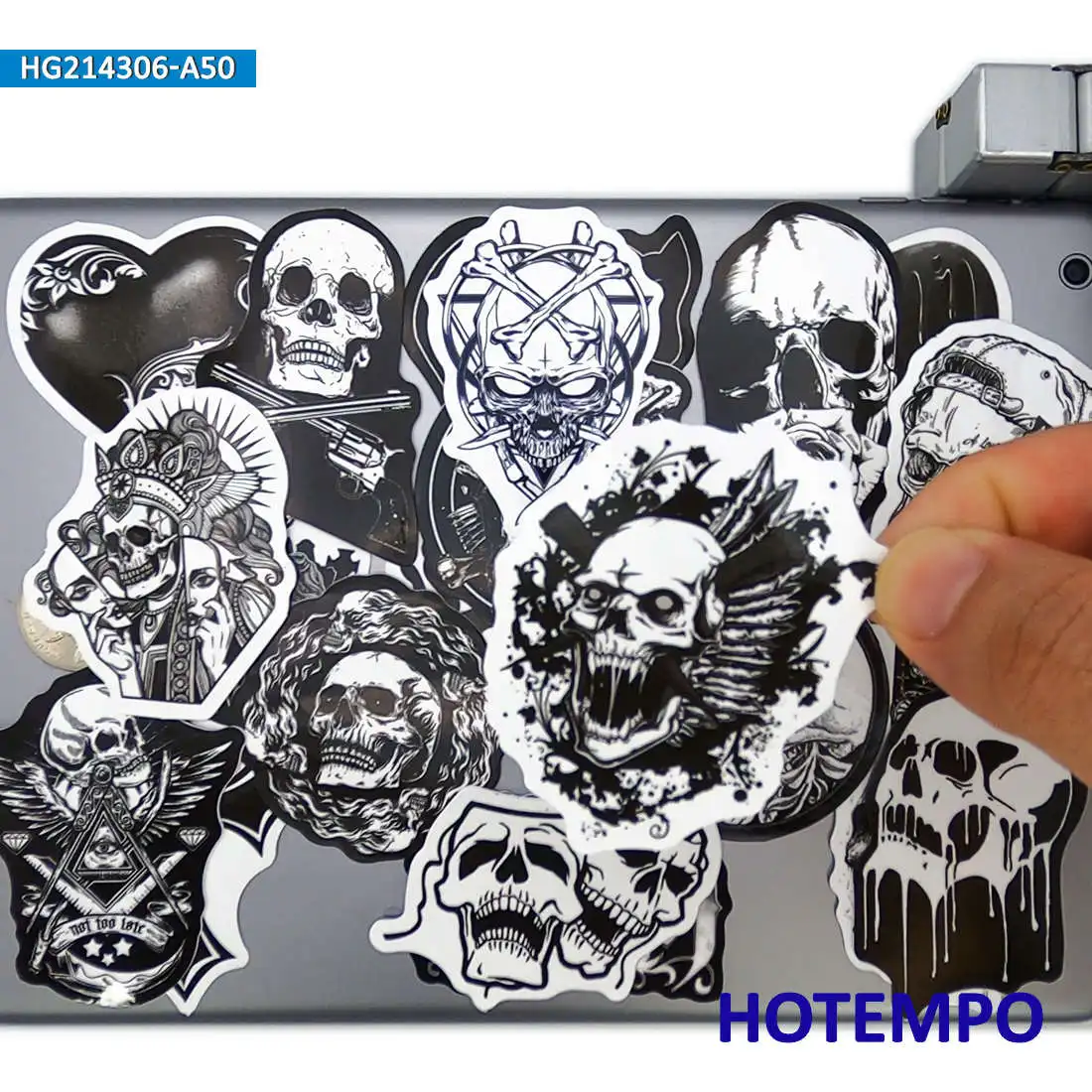 20/30/50Pieces Witch Devil Skull Demon Black White Gothic Stickers for Skateboard Motorcycle Car Bike Phone Laptop Sticker Toys