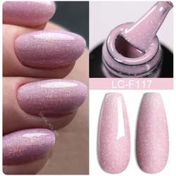 LILYCUTE 7ML Smalto gel per unghie glitter rosa Nude Naturale Manicure a lunga durata Soak Off UV LED Nail Art Base Top Coat Vernice gel