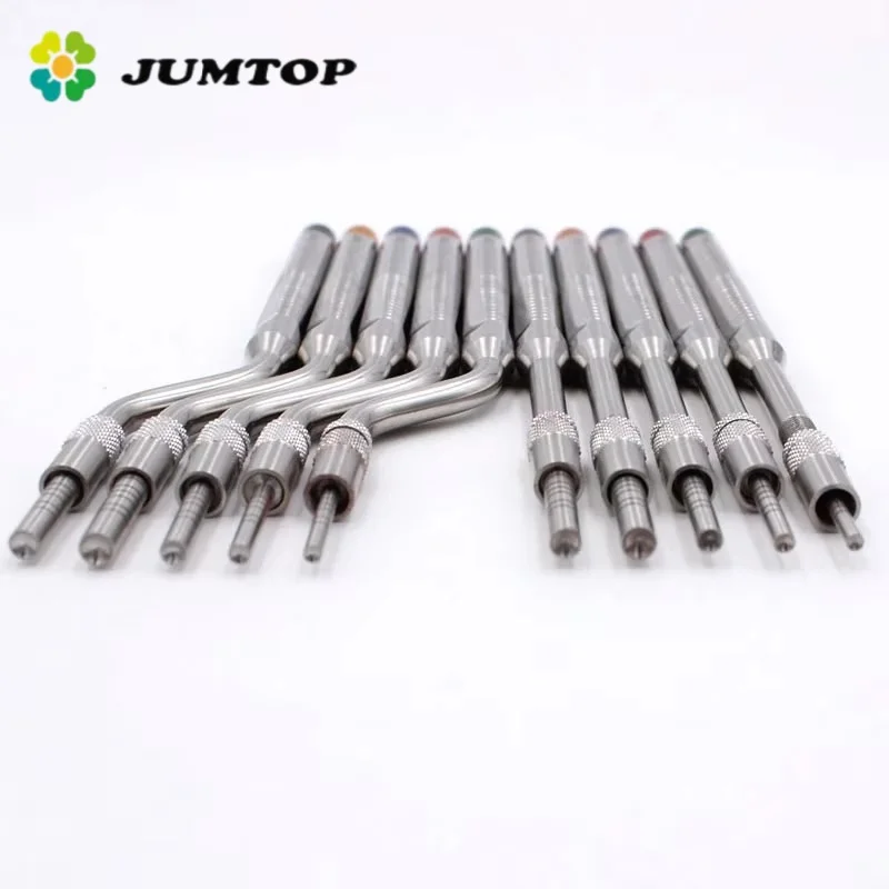 JUMTOP 5Pcs Dental Implant Osteotome Instrument Mandibular Sinus Elevator Tool Concave Tips Implant Bone Extruder