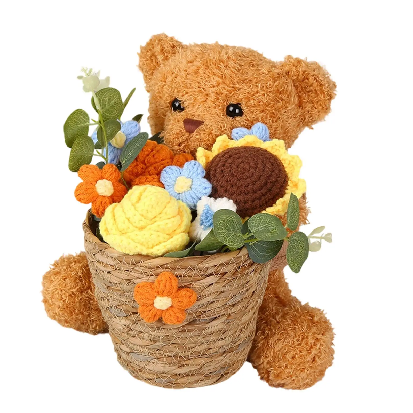 

Crochet Flower Bear Decorative Home Decor for Celebration Wedding Mother Day
