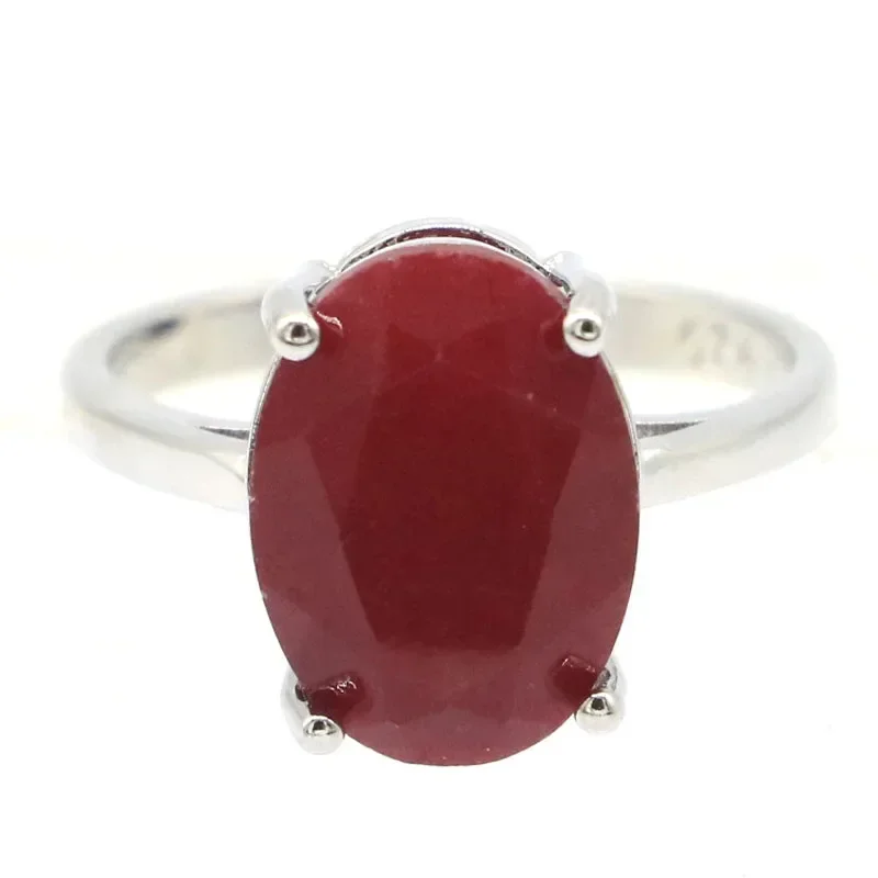 

3.6g Customized 925 SOLID STERLING SILVER Rings Real Green Emerald Real Blue Sapphire Red Ruby Many Sizes 5-11