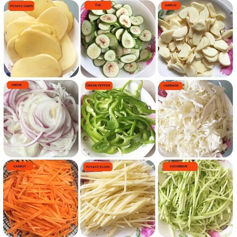 Electric Cutter Slicer Vegetable Processor Food Commercial Potato Carrot Cutting Fruit Dicing Tomato Onion Cube Machine