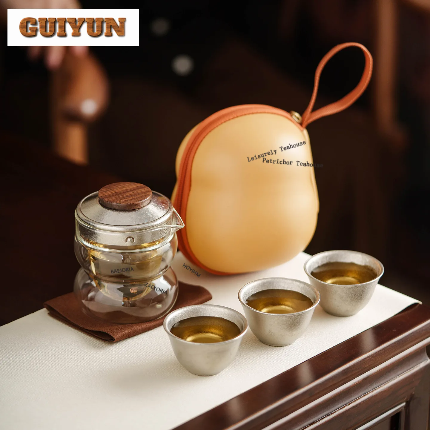 Pure Titanium Fulu Groud-shaped Tea Set Complete Set Zen Tea Ceremony Set Household Teapot And Tea Cup Set For Tea Decoration