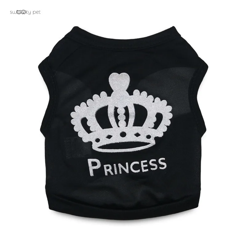 1 Pc Cute Pet Puppy Dog Coat Crown Princess T Shirt Polyester Pet Clothes Lovely Big Crown Vest for Pets Dogs Dog Clothes