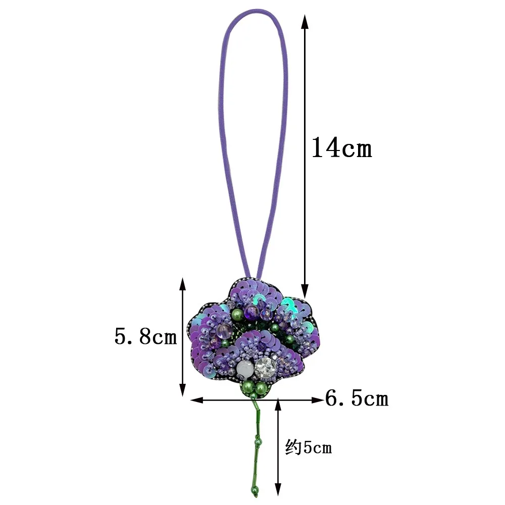 

Multi-color DIY Rhinestone Flower Pendant Key Chain 3D Bouquet Pendant Geometric Fashion Floral Lanyard Backpack