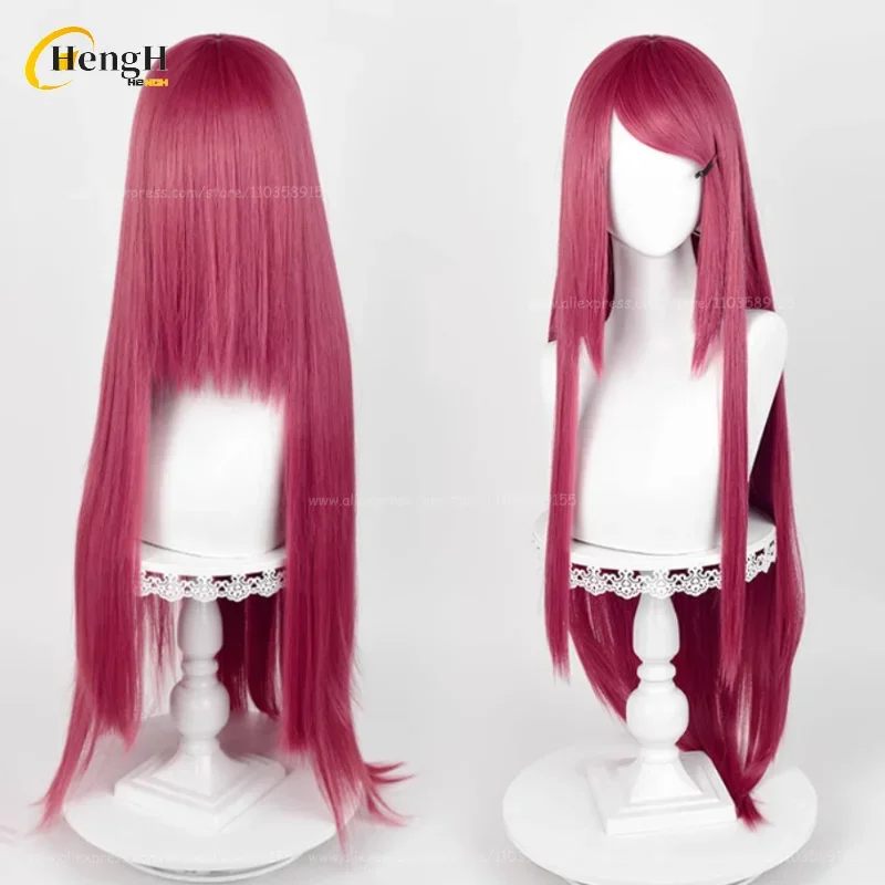 In Stock Anime Uzumaki Kushina Synthetic Hair 100cm Long Rose Red Cosplay Anime Wig Heat Resistant Hair Halloween Party Wigs