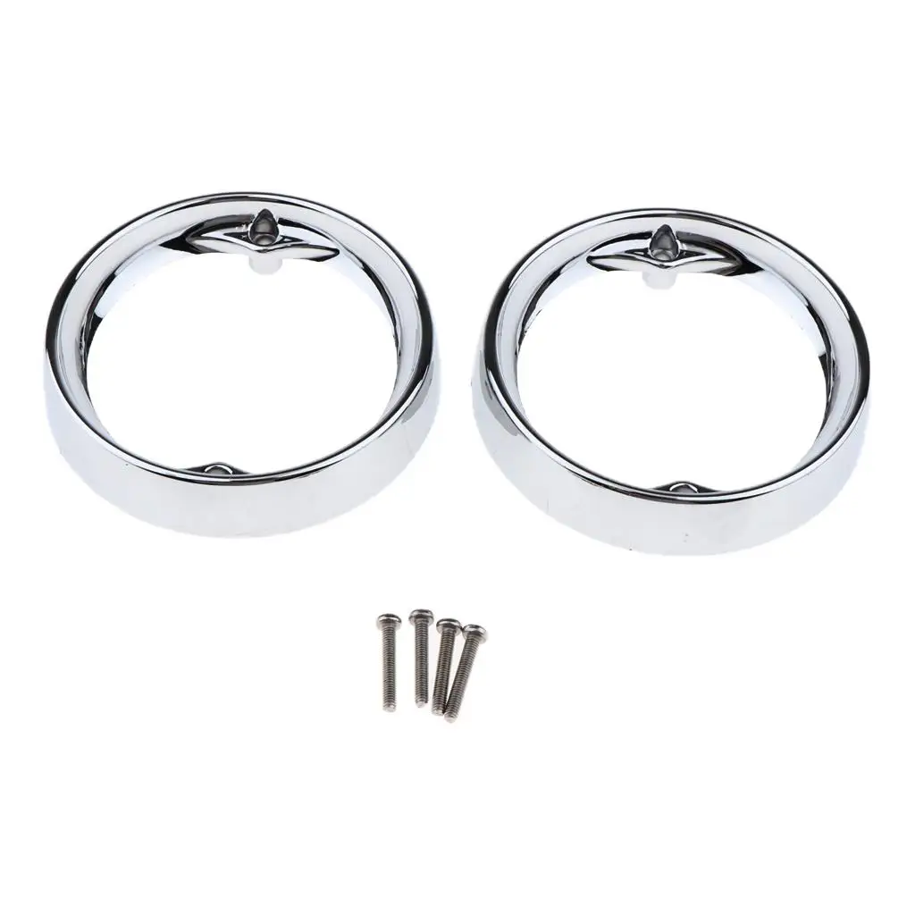 Universal Deep Dish Turn Signal Bezels Silver Motorcycle Parts Accessories for Harley Touring Rear Light
