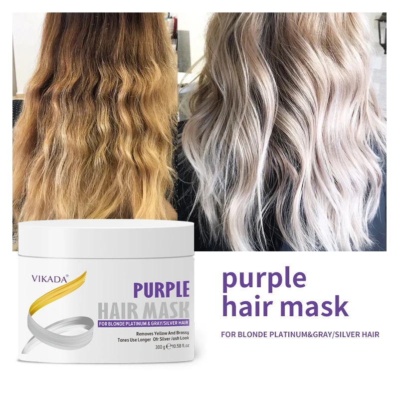 Gray Color Fixing Hair Mask Shampoo Cover Gray Hair Fade Yellow After Bleach Hair Shampoo Non-irritating Purple Shampoo Blonde